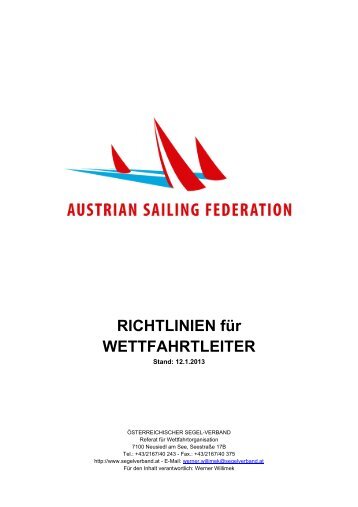 RICHTLINIEN für WETTFAHRTLEITER - Österreichischer Segel ...