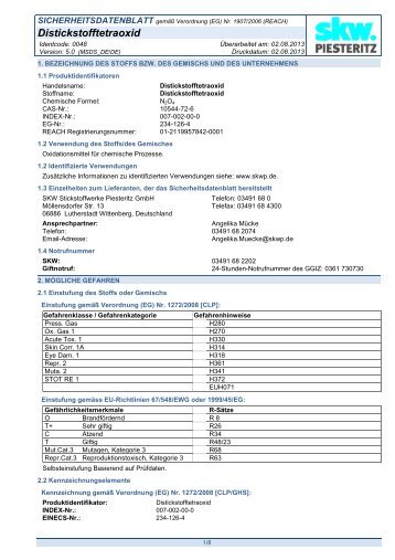 Distickstofftetraoxid - SKW Stickstoffwerke Piesteritz GmbH