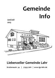 Gemeinde Info - Liebenzeller Gemeinde Lahr