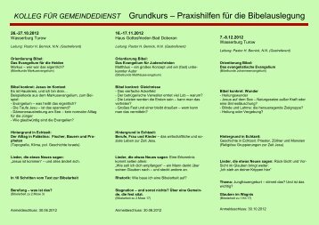 Grundkurs – Praxishilfen für die Bibelauslegung