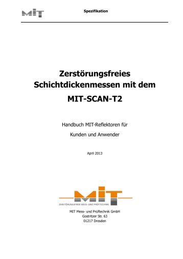 Zerstörungsfreies Schichtdickenmessen mit dem MIT-SCAN-T2