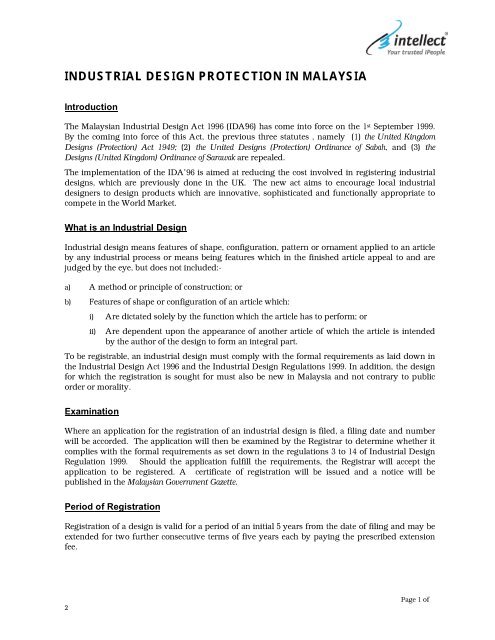 INDUSTRIAL DESIGN PROTECTION IN MALAYSIA