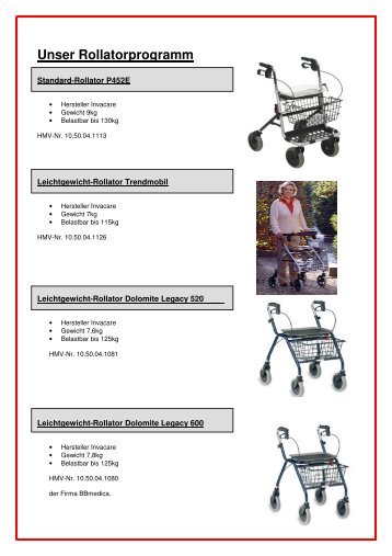 Unser Rollatorprogramm - BB medica