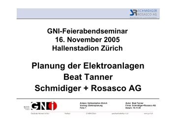 Hallenstadion ZÃ¼rich / Elektroplanung - GNI