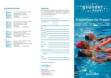 Kurse 2012 Schwimmen fÃ¼r Frauen - Integration BS/BL