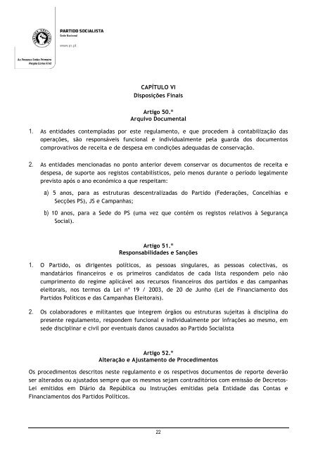 Regulamento Financeiro do Partido Socialista