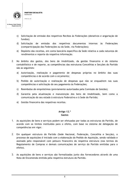 Regulamento Financeiro do Partido Socialista