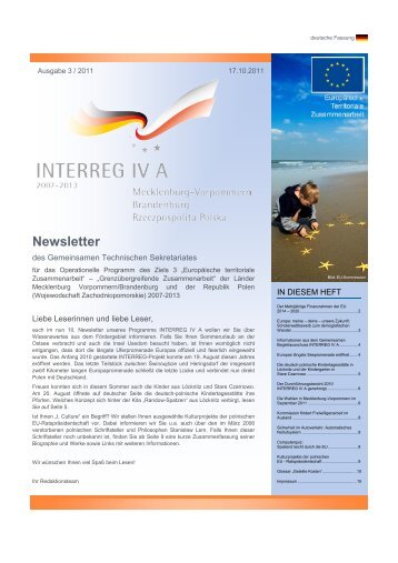 Newsletter - INTERREG IV A