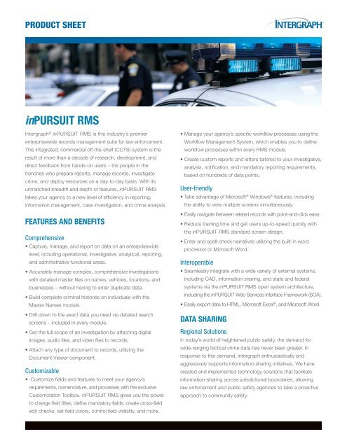 inPURSUIT RMS - Intergraph