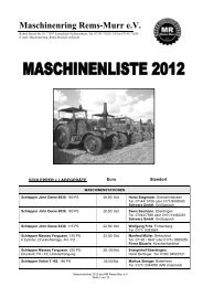 Maschinenliste 2012 - Maschinenring Rems-Murr eV