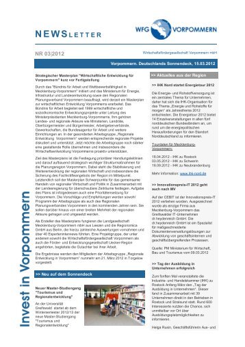 Ausgabe 03/12 - WirtschaftsfÃ¶rdergesellschaft Vorpommern mbH