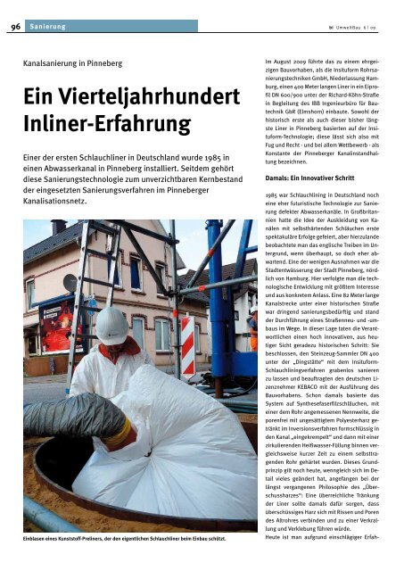 Den vollen Artikel als PDF - Insituform Rohrsanierungstechniken ...