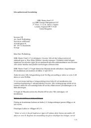 P 19 FÃ¶rslag frÃ¥n aktieÃ¤gare HBKMasterFund - Investor