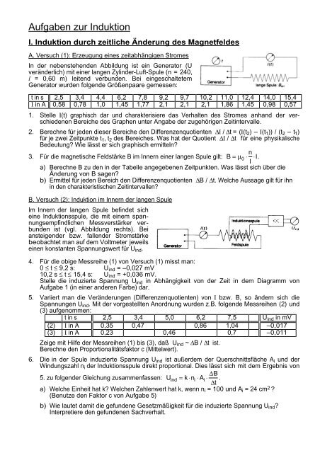 Aufgaben zur Induktion - BBG Intranet