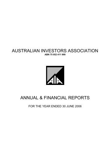 Reports - Australian Investors Association