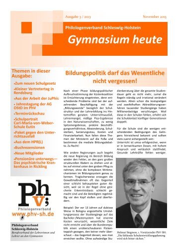 Ausgabe November 2013 - Philologen Verband Schleswig-Holstein ...