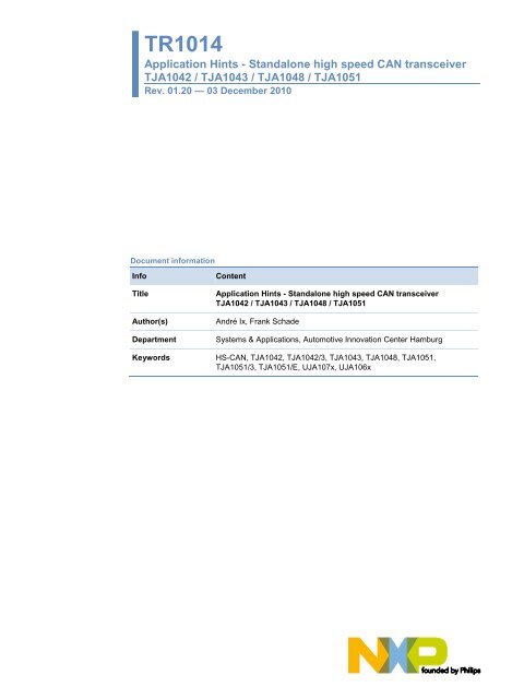AH1014_v1 2_Application Hints TJA1042_43_48_51 - NXP.com
