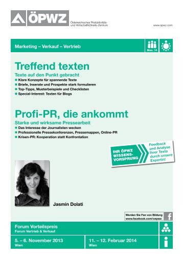 Treffend texten Profi-PR, die ankommt - ÖPWZ