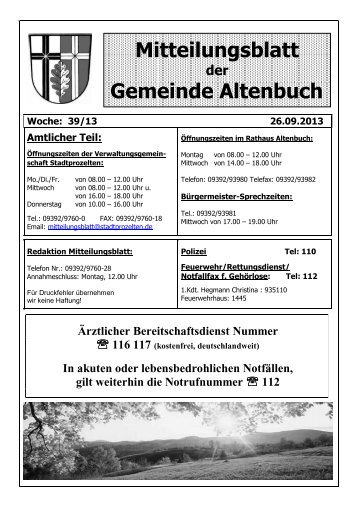 DIENSTPLAN FÜR JUNI 1998: - Altenbuch