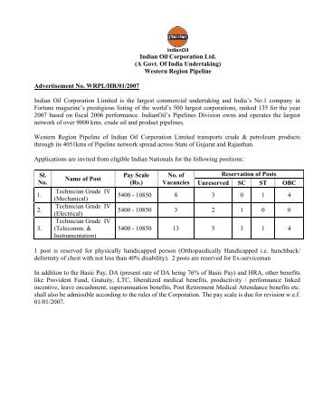 A Govt. Of India - Indian Oil Corporation Limited