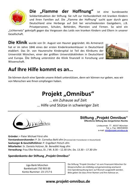 Die Stiftung „Projekt Omnibus“ in München