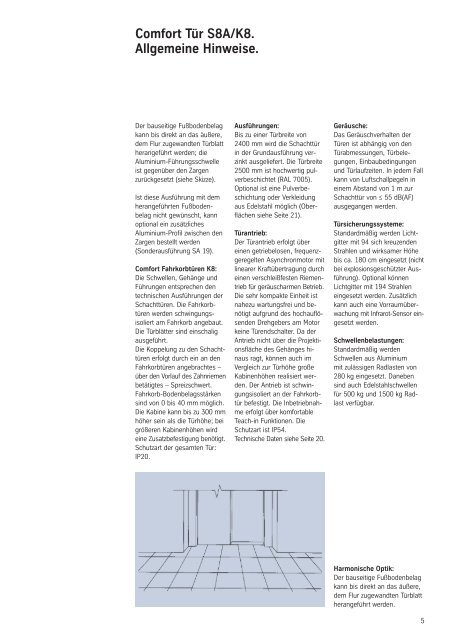 Comfort Tür S8A/K8. Planungshinweise und Projektierungsdaten.