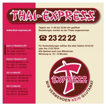 Speisekarte - THAI EXPRESS