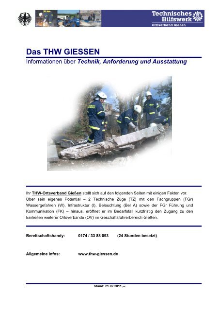 Einsatzhandakte THW Giessen - Technisches Hilfswerk Ortsverband ...