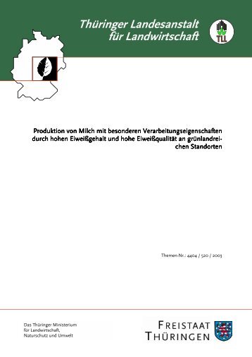 Milch mit besonderen Verarbeitungseigenschaften - Thüringer ...