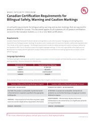 Canadian Certification Requirements for Bilingual Safety, Warning ...