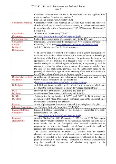 E - International Union for the Protection of New Varieties of Plants