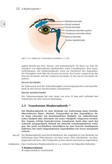 2.3 Transkutane Blepharoplastik ** - Buchhandel.de