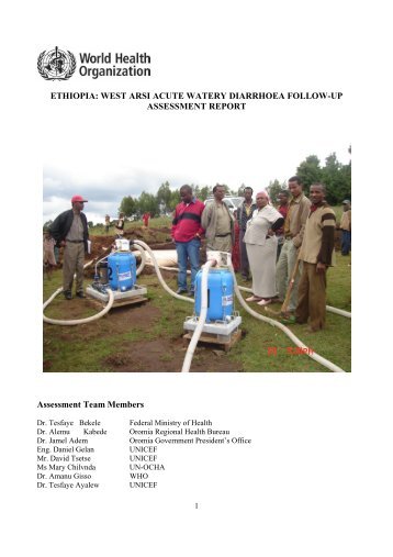 ETHIOPIA: WEST ARSI ACUTE WATERY DIARRHOEA FOLLOW ...