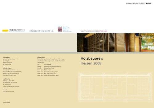 Holzbaupreis Hessen 2008 - Hessisches Ministerium für Wirtschaft ...