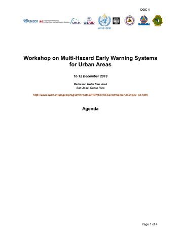 Workshop on Multi-Hazard Early Warning Systems for Urban ... - WMO