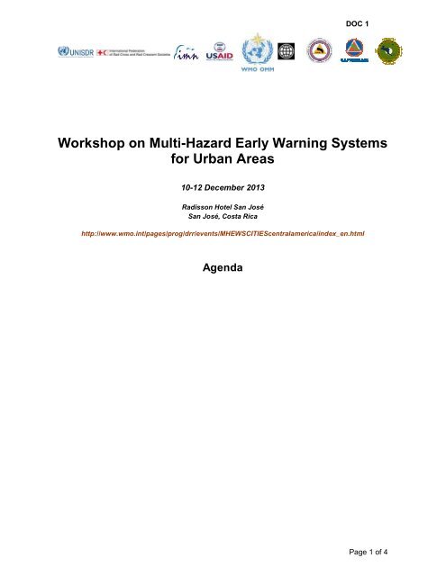 Workshop on Multi-Hazard Early Warning Systems for Urban ... - WMO