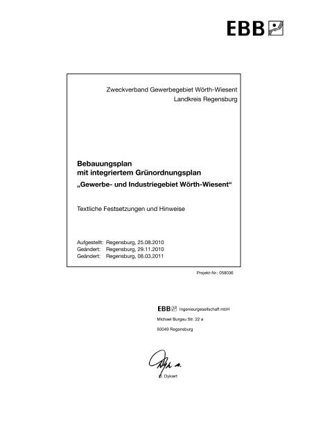 Bebauungsplan - Stadt Wörth