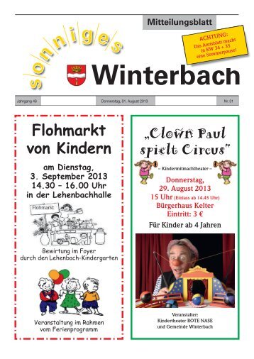 Mitteilungsblatt KW 31/2013 - Gemeinde Winterbach