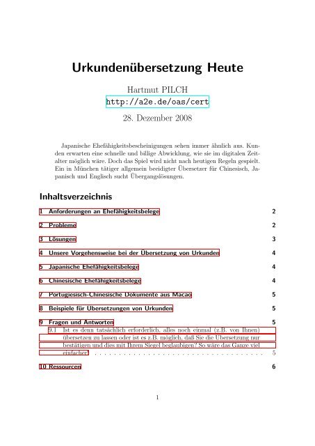 Urkundenubersetzung Heute