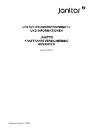 Versicherungs-Bedingungen Advanced - Janitos Versicherung AG