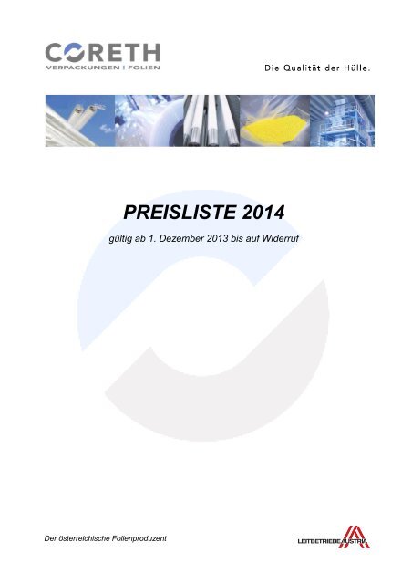 Preisliste 2014 zum Download - Coreth