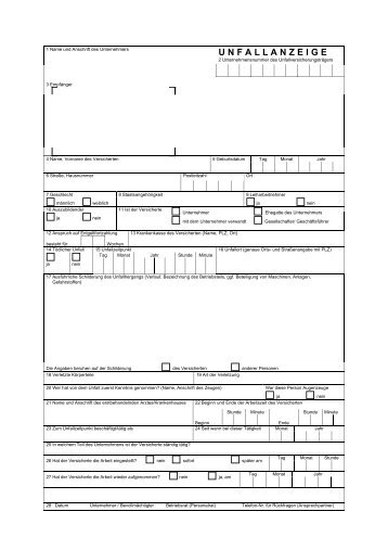 Unfallanzeige im PDF-Format