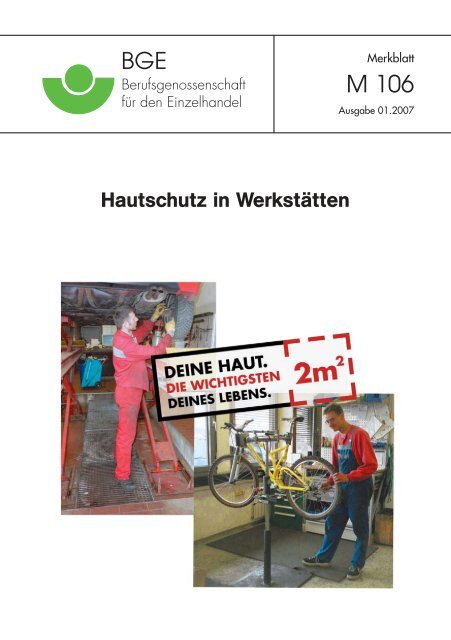 Merkblatt "Hautschutz in Werkstätten"