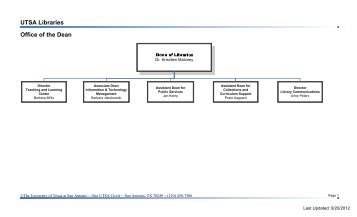 Visio-FY12 Updated Org Chart - UTSA Libraries - The University of ...