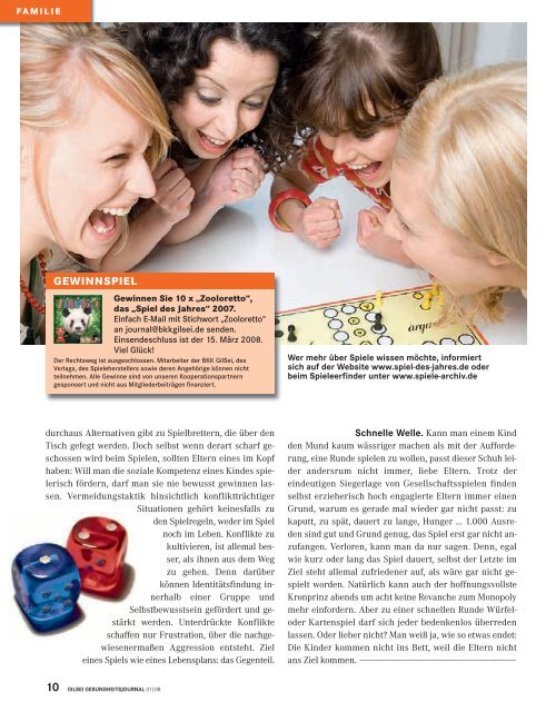 Journal Ausgabe 01/2008 (PDF 2,67 MB) - BKK Gildemeister ...