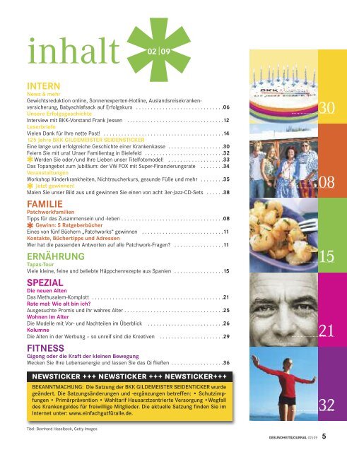 Journal Ausgabe 02/2009 (PDF 2,35 MB) - BKK Gildemeister ...