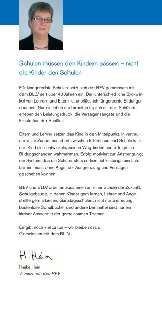 Eltern und Schule - ein starkes Team. Infobroschüre des BEV ... - BLLV