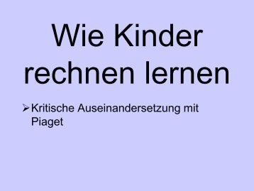 Rechenschwache Kinder – Hinweise für den Unterricht - BLLV