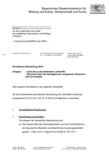 Periodische Beurteilung 2014 - BLLV