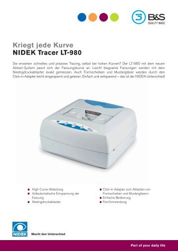 Kriegt jede Kurve NIDEK Tracer LT-980 - Breitfeld & Schliekert
